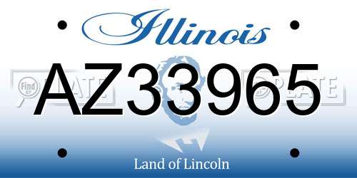 AZ33965 Illinois License Plate