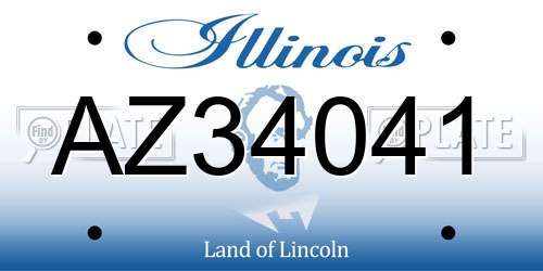 AZ34041 Illinois License Plate