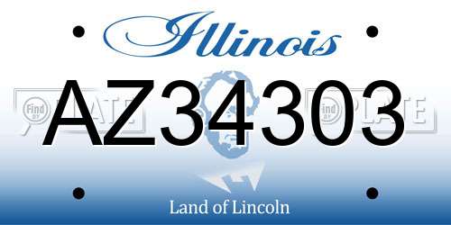 AZ34303 Illinois License Plate