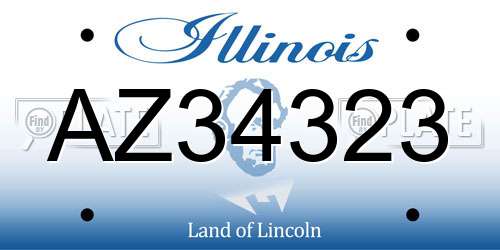 AZ34323 Illinois License Plate