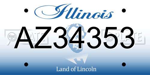 AZ34353 Illinois License Plate