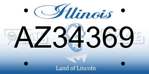 AZ34369 Illinois License Plate