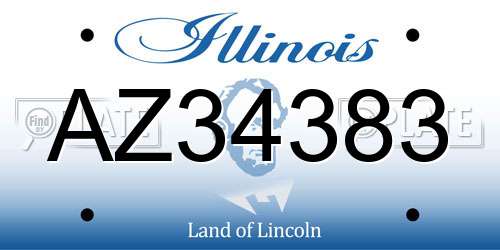 AZ34383 Illinois License Plate
