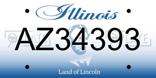 AZ34393 Illinois License Plate