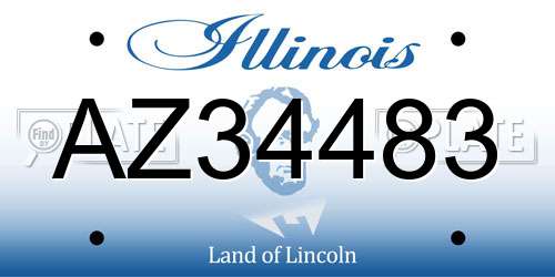AZ34483 Illinois License Plate