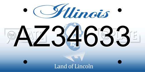 AZ34633 Illinois License Plate
