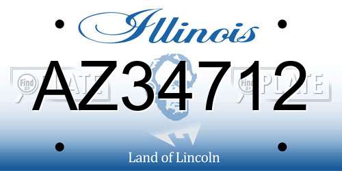 AZ34712 Illinois License Plate