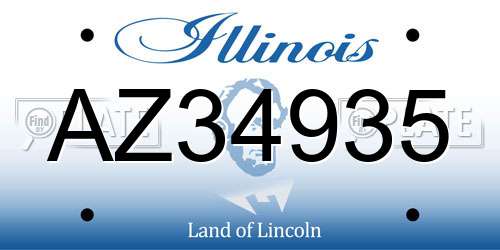 AZ34935 Illinois License Plate