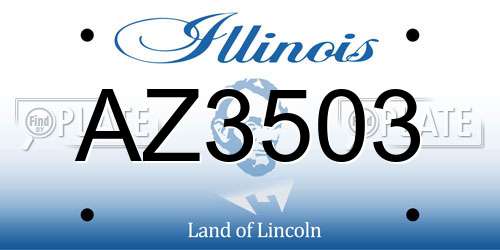 AZ3503 Illinois License Plate