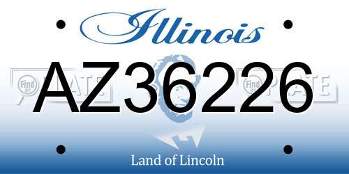 AZ36226 Illinois License Plate