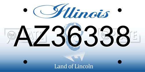 AZ36338 Illinois License Plate