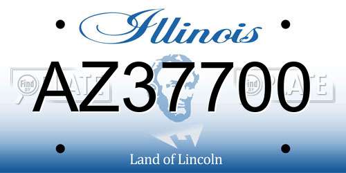 AZ37700 Illinois License Plate