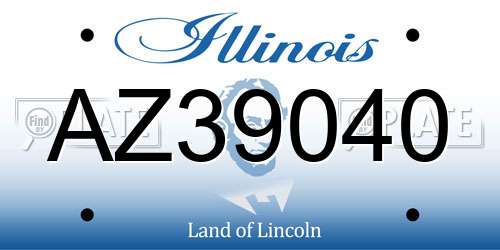 AZ39040 Illinois License Plate