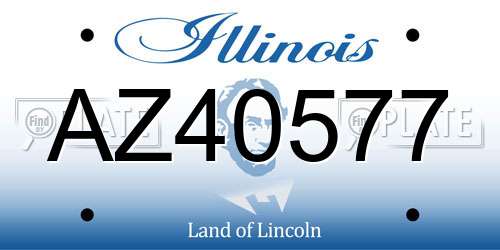 AZ40577 Illinois License Plate