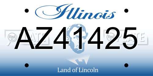 AZ41425 Illinois License Plate
