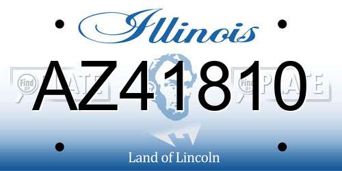 AZ41810 Illinois License Plate
