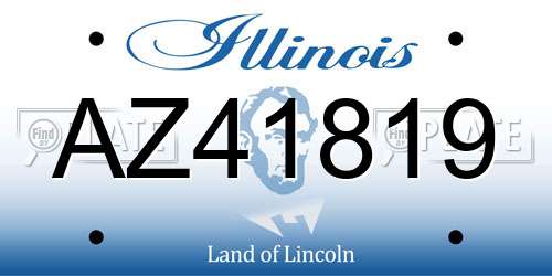 AZ41819 Illinois License Plate