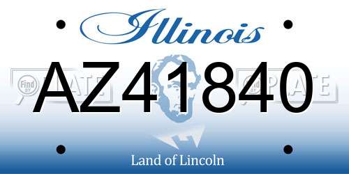 AZ41840 Illinois License Plate