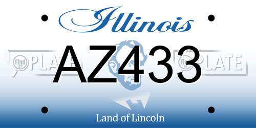 AZ433 Illinois License Plate