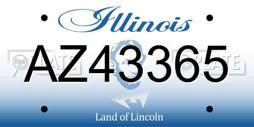 AZ43365 Illinois License Plate
