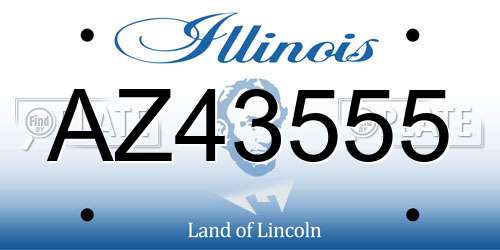 AZ43555 Illinois License Plate
