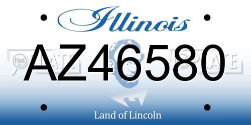 AZ46580 Illinois License Plate