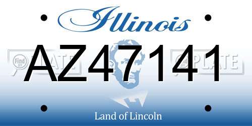 AZ47141 Illinois License Plate