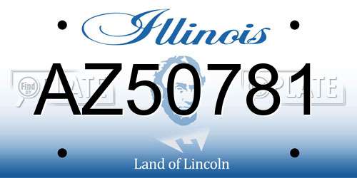 AZ50781 Illinois License Plate