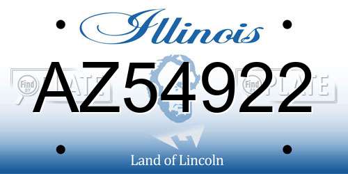 AZ54922 Illinois License Plate
