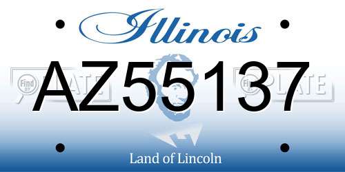AZ55137 Illinois License Plate