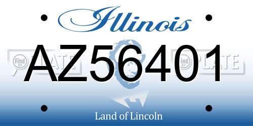 AZ56401 Illinois License Plate