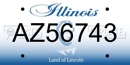 AZ56743 Illinois License Plate