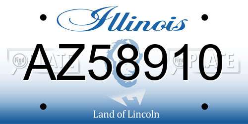 AZ58910 Illinois License Plate