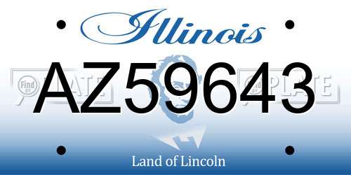 AZ59643 Illinois License Plate