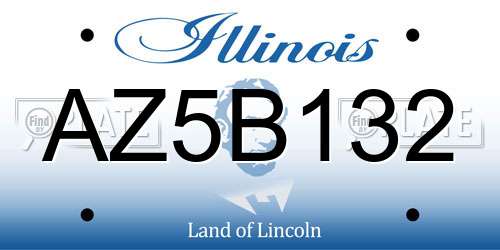 AZ5B132 Illinois License Plate