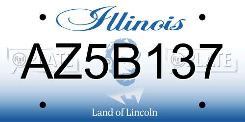 AZ5B137 Illinois License Plate