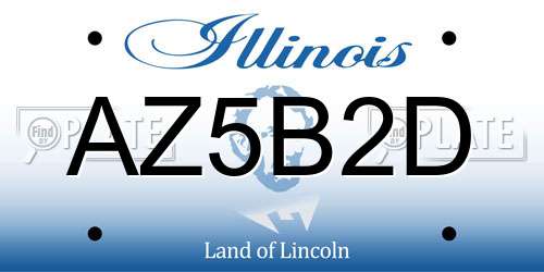 AZ5B2D Illinois License Plate