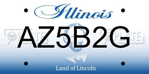 AZ5B2G Illinois License Plate