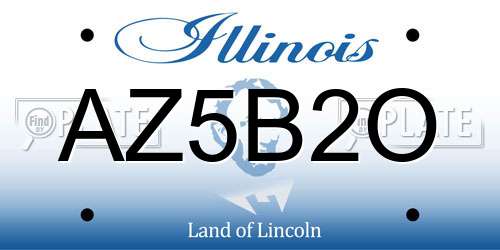 AZ5B2O Illinois License Plate