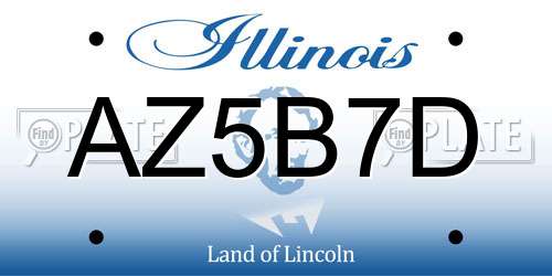 AZ5B7D Illinois License Plate