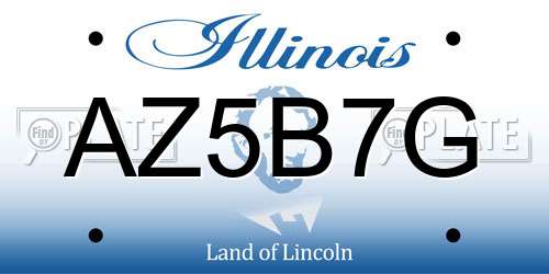 AZ5B7G Illinois License Plate