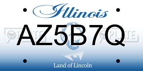 AZ5B7Q Illinois License Plate