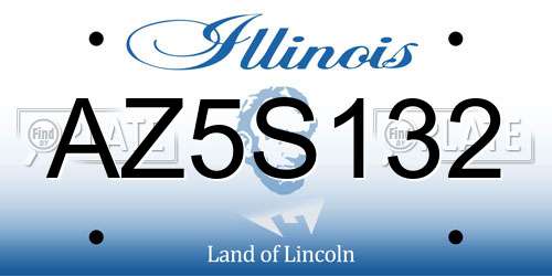 AZ5S132 Illinois License Plate