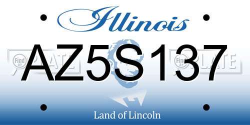 AZ5S137 Illinois License Plate