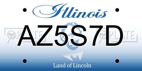AZ5S7D Illinois License Plate
