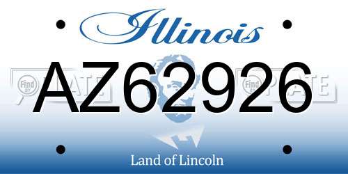 AZ62926 Illinois License Plate