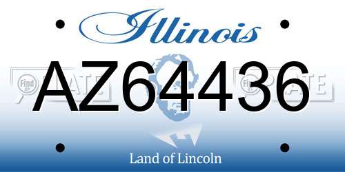 AZ64436 Illinois License Plate