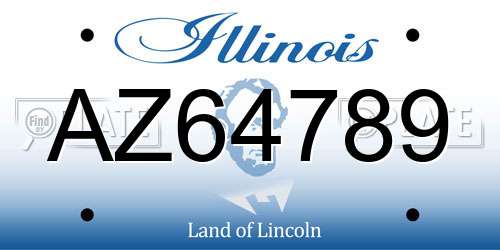 AZ64789 Illinois License Plate