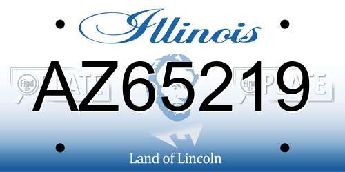AZ65219 Illinois License Plate