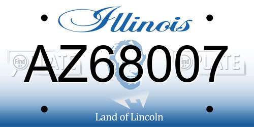 AZ68007 Illinois License Plate